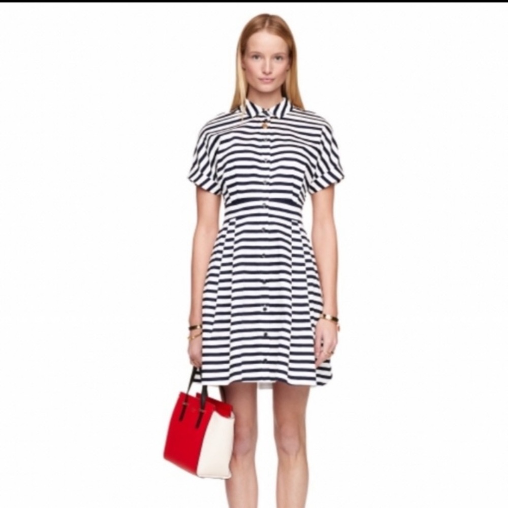 Kate Spade Navy Blue Stripe Dress Sz 6